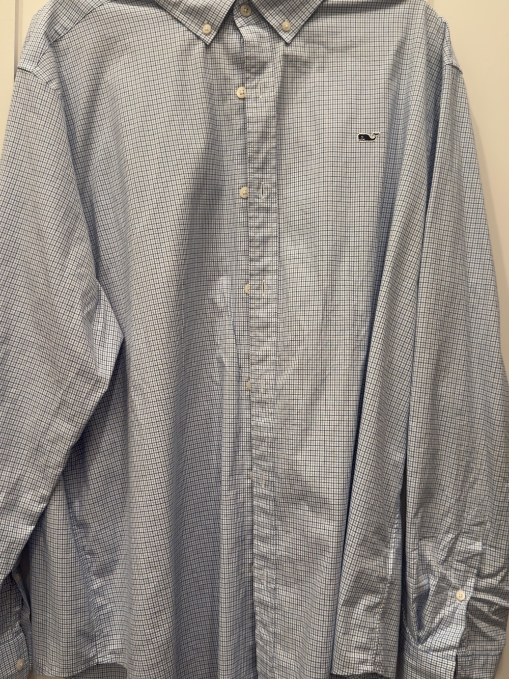 Vineyard Vines Men’s Blue Micro-Check Button-Down Shirt